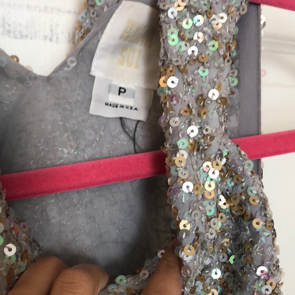 Anna Sui Asymmetrical Sequined Dress / confetti halter dress - Picture 4 of 8